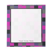 Paarse en zwarte kleurenblokken Aangepast Notitieb Notitieblok (Voorkant)