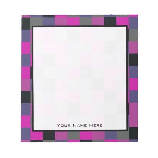 Paarse en zwarte kleurenblokken Aangepast Notitieb Notitieblok (Voorkant)