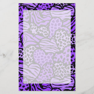 Paarse en zwarte korrelige vingerafdrukken briefpapier