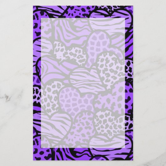 Paarse en zwarte korrelige vingerafdrukken briefpapier (Voorkant)