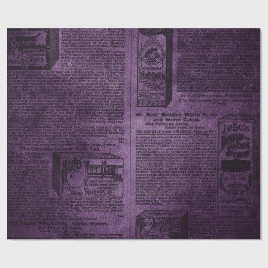 Paarse en zwarte kranten met  druk cadeaupapier (Vlak)