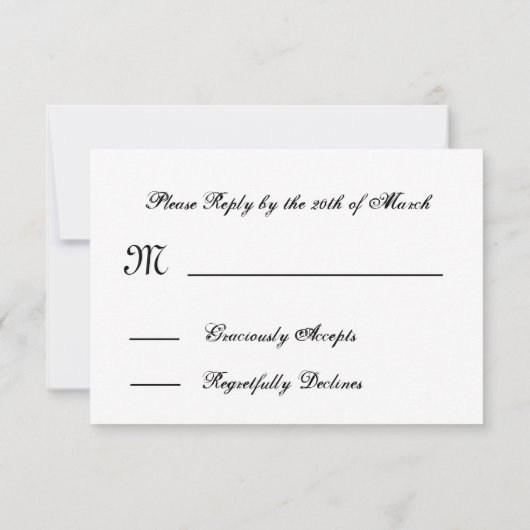 PAARSE en ZWARTE Lace Wedding RSVP V16 (Achterkant)