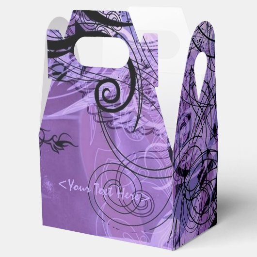 Paarse en zwarte lantaarndoos bedankdoosjes (Geopend)