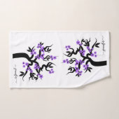 Paarse en zwarte liefdesvogelkerboom, bloesems bad handdoek (Handdoek)