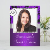 Paarse en zwarte lieve zestien kaart (Staand voorkant)