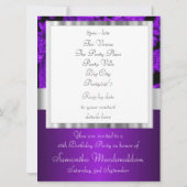 Paarse en zwarte lieve zestien kaart (Achterkant)