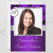 Paarse en zwarte lieve zestien kaart (Voorkant)