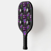 PAARSE EN ZWARTE MARDI GRAS BALLOONS FLOWERS TASSE PICKLEBALL PADDLE (Links)
