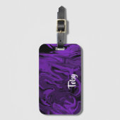 Paarse en zwarte marmer gepolijst bagagelabel (Voorkant (verticaal))