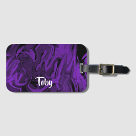 Paarse en zwarte marmer gepolijst bagagelabel