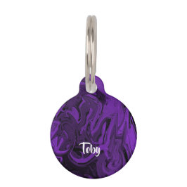 Paarse en zwarte marmer gepolijst huisdierpenning