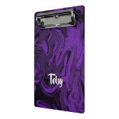 Paarse en zwarte marmer gepolijst mini klembord (Angled2)