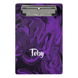 Paarse en zwarte marmer gepolijst mini klembord