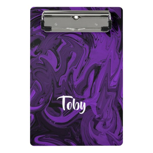 Paarse en zwarte marmer gepolijst mini klembord (Voorkant)