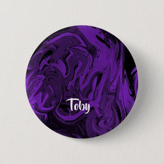 Paarse en zwarte marmer gepolijst ronde button 5,7 cm (Voorkant)