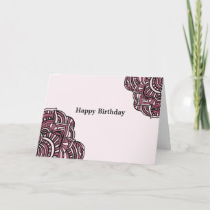 Paarse en Zwarte Medaillon Ontwerpen Kaart