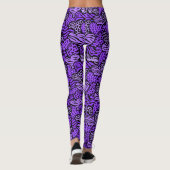 Paarse en zwarte meisjesachtige dierenprint harten leggings (Achterkant)