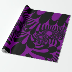 Paarse en zwarte mod cadeaupapier