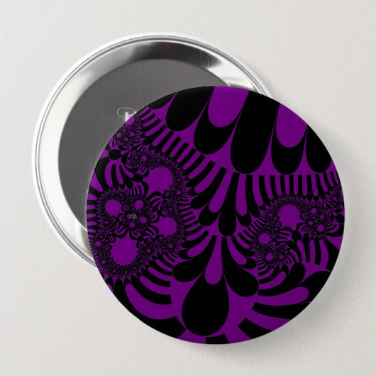 Paarse en zwarte mod ronde button 4,0 cm (Voorkant /achterkant)