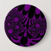 Paarse en zwarte mod ronde button 4,0 cm (Voorkant)
