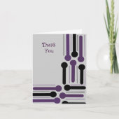 Paarse en zwarte moderne dank bedankkaart (Voorkant)