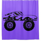 Paarse en zwarte monster Tuck Shower Curtain Douchegordijn (Voorkant)