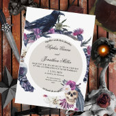 Paarse en zwarte Moody Dark Wedding Invitation Kaart