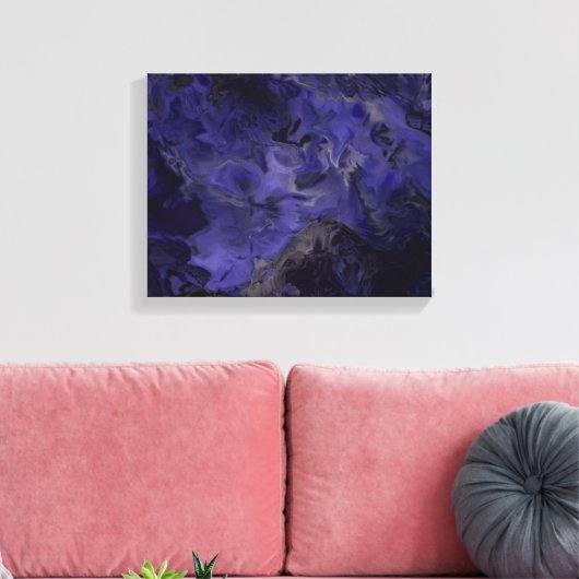Paarse en zwarte muurkunst canvas afdruk (Insitu (Woonkamer))