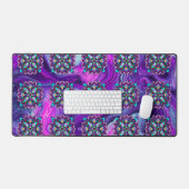 Paarse en zwarte mystieke kleurrijke Mandala Bureaumat (Keyboard & Muis)