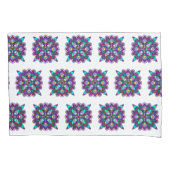 Paarse en zwarte mystieke kleurrijke Mandala Kussensloop (Voorkant-Links)