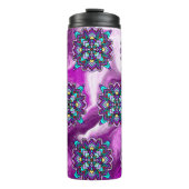 Paarse en zwarte mystieke kleurrijke Mandala Thermosbeker (Voorkant)