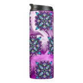 Paarse en zwarte mystieke kleurrijke Mandala Thermosbeker (Geroteerd rechts)