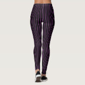 Paarse en zwarte Pinstripe Leggings (Achterkant)
