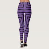 Paarse en zwarte pleinen Afrikaanse modderdoek Leggings (Achterkant)