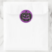 Paarse en zwarte pompoen Halloween Stickers (Tas)