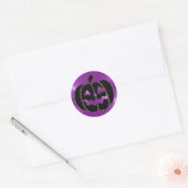 Paarse en zwarte pompoen Halloween Stickers (Envelop)