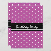 Paarse en zwarte pooienvlek Birthday Brunch Kaart (Voorkant / Achterkant)