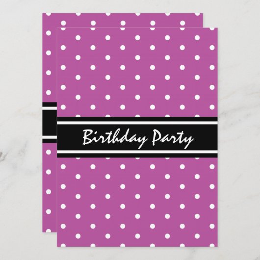 Paarse en zwarte pooienvlek Birthday Brunch Kaart (Voorkant / Achterkant)