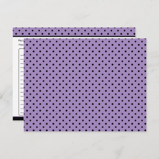 Paarse en zwarte pooldot briefkaart (Voorkant / Achterkant)