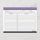 Paarse en zwarte pooldot briefkaart (Achterkant)