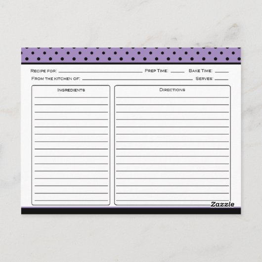 Paarse en zwarte pooldot briefkaart (Achterkant)