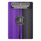 Paarse en zwarte pooldots - Monogram Mini Klembord (Voorkant)