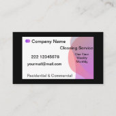 paarse en zwarte professionele schoonmaakservice visitekaartje (Voorkant)