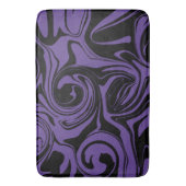 Paarse en Zwarte retro marmeren werveling Badmat (Voorkant Verticaal)