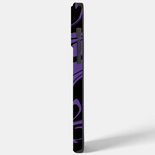 Paarse en Zwarte retro marmeren werveling Case-Mate iPhone Case (Achterkant / Links)