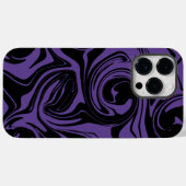 Paarse en Zwarte retro marmeren werveling Case-Mate iPhone Case (Achterkant (horizontaal))