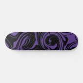Paarse en Zwarte retro marmeren werveling Persoonlijk Skateboard (Horizontaal)