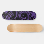 Paarse en Zwarte retro marmeren werveling Persoonlijk Skateboard (Horizontaal)