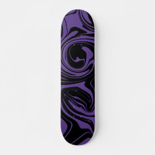 Paarse en Zwarte retro marmeren werveling Persoonlijk Skateboard