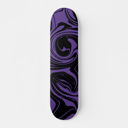 Paarse en Zwarte retro marmeren werveling Persoonlijk Skateboard (Voorkant)